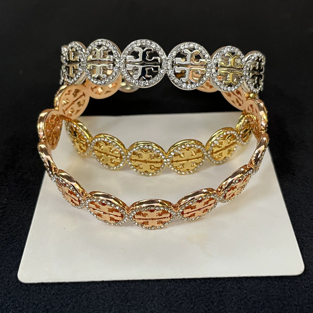 Tory Burch Statement Crystal Open Cuff Bracelet